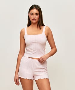 Jersey short with floral patterns;