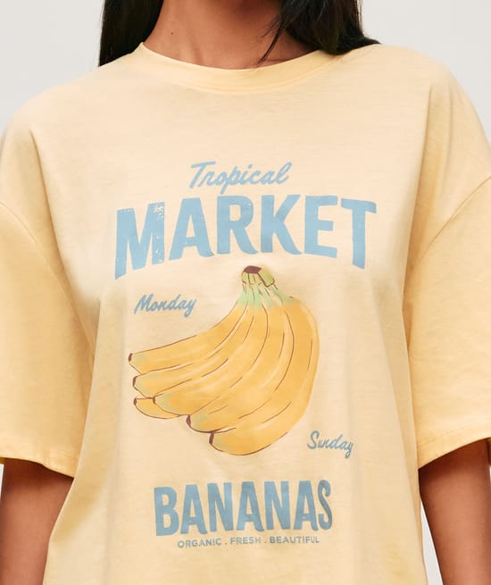 Jersey set with Tropical Market print;