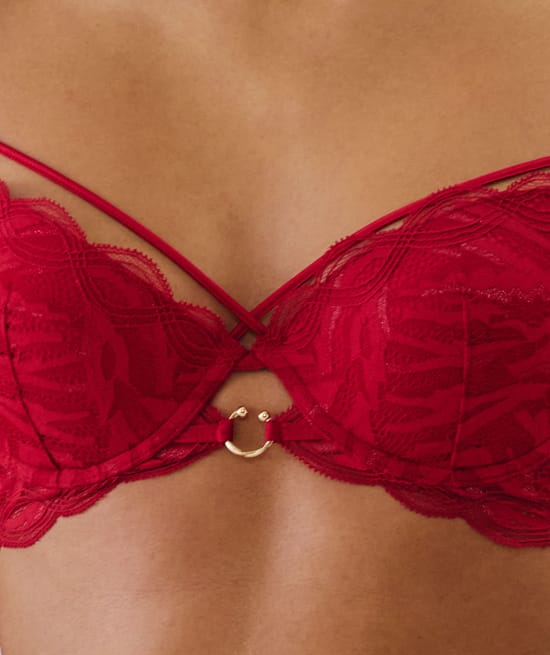 Lace bra - red;