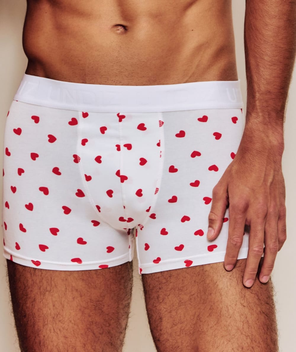 Heart-pattern boxer shorts;