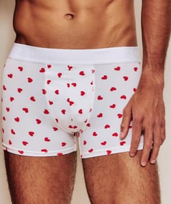 Heart-pattern boxer shorts;