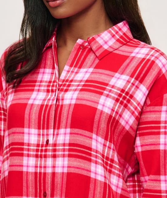 Ensemble de pyjama à carreaux en flanelle;