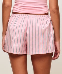 Short en coton &agrave; rayures;