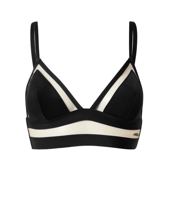 soutien-gorge triangle sans-armatures et r&eacute;sille transparente;