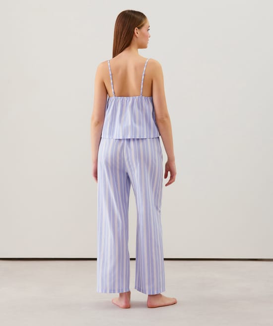 Top en coton &agrave; rayures;