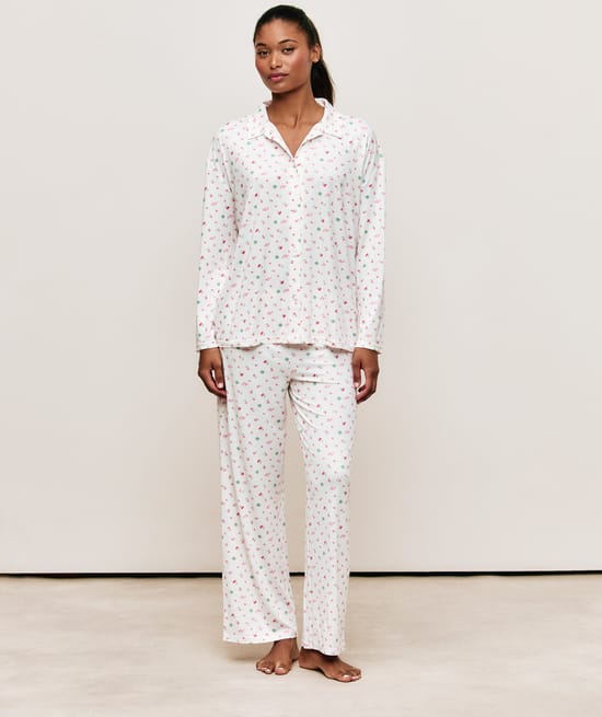 Patterned jersey pajama set;
