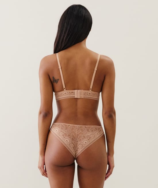 Lace triangle bra;