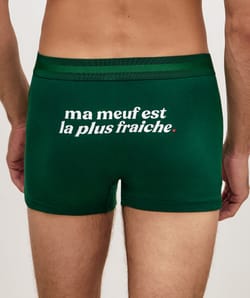 Cotton boxer shorts with message;