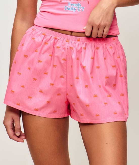 Short in printed poplin crabs;