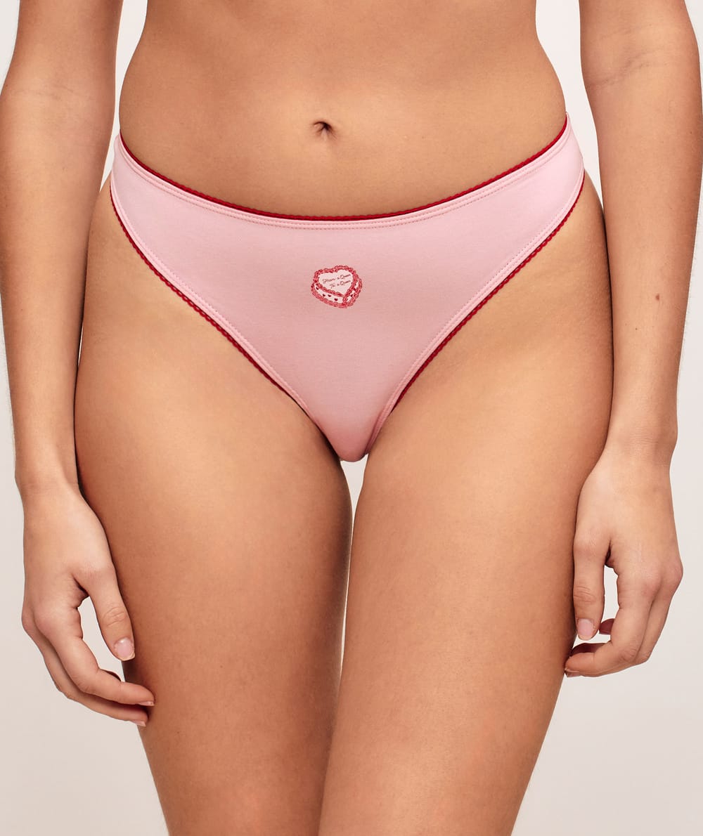 Pack of 3 patterned cotton thongs;