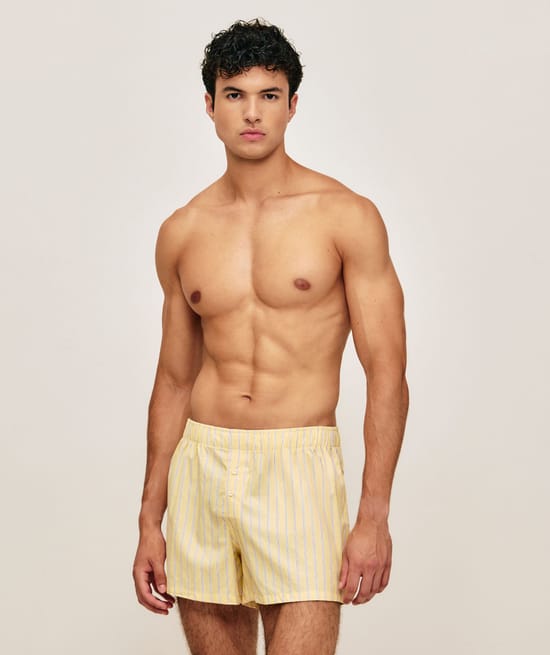 Striped cotton boxer;