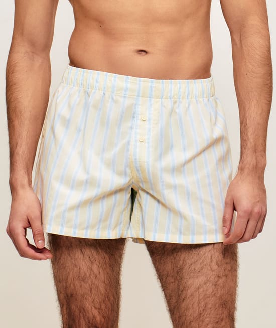 Cale&ccedil;on en coton &agrave; rayures;