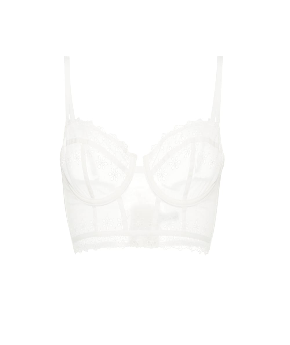 Balconette bustier with embroidery;