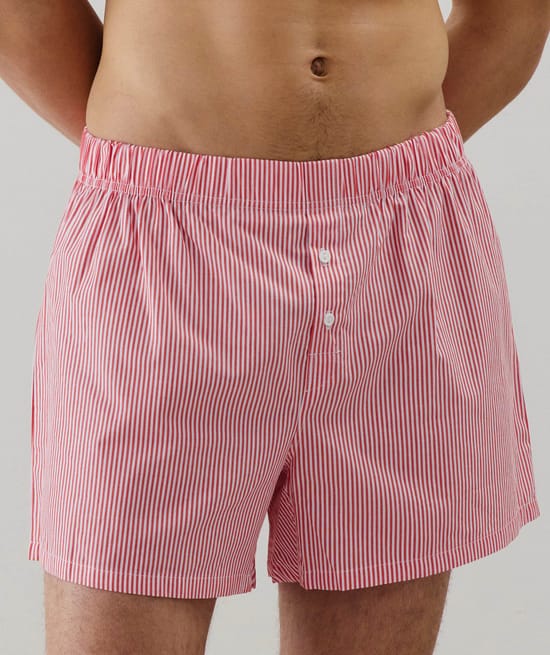 Striped boxer shorts;