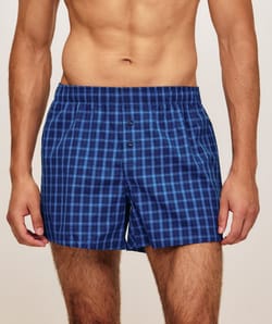 Checked cotton boxer shorts;