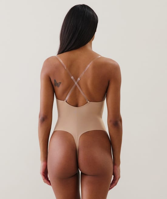 Invisible push-up bodysuit;