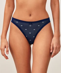 Printed mesh thong knots;