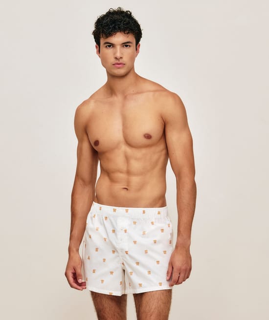 Cotton boxer shorts with rabbit patterns;
