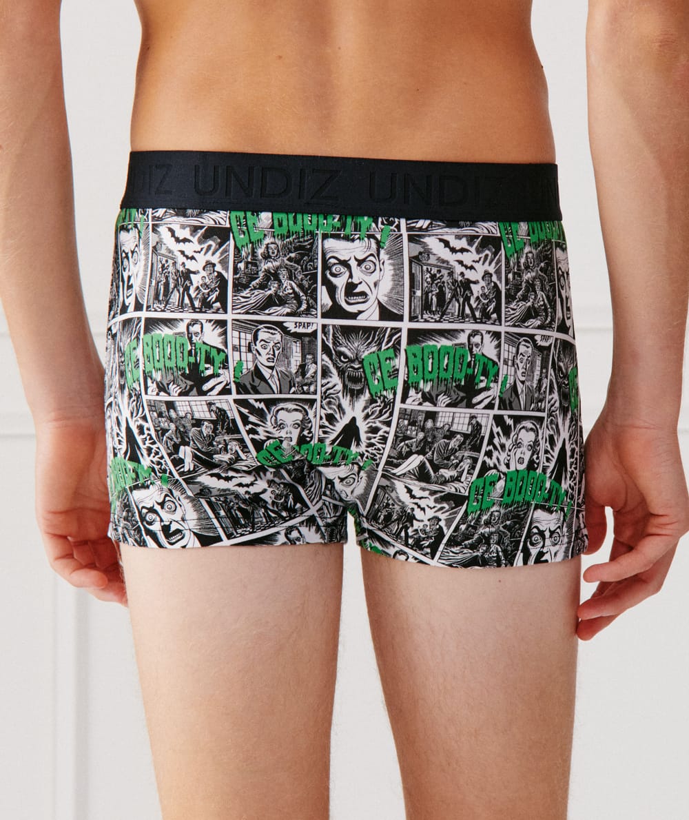 Katoenen boxershort met motief;