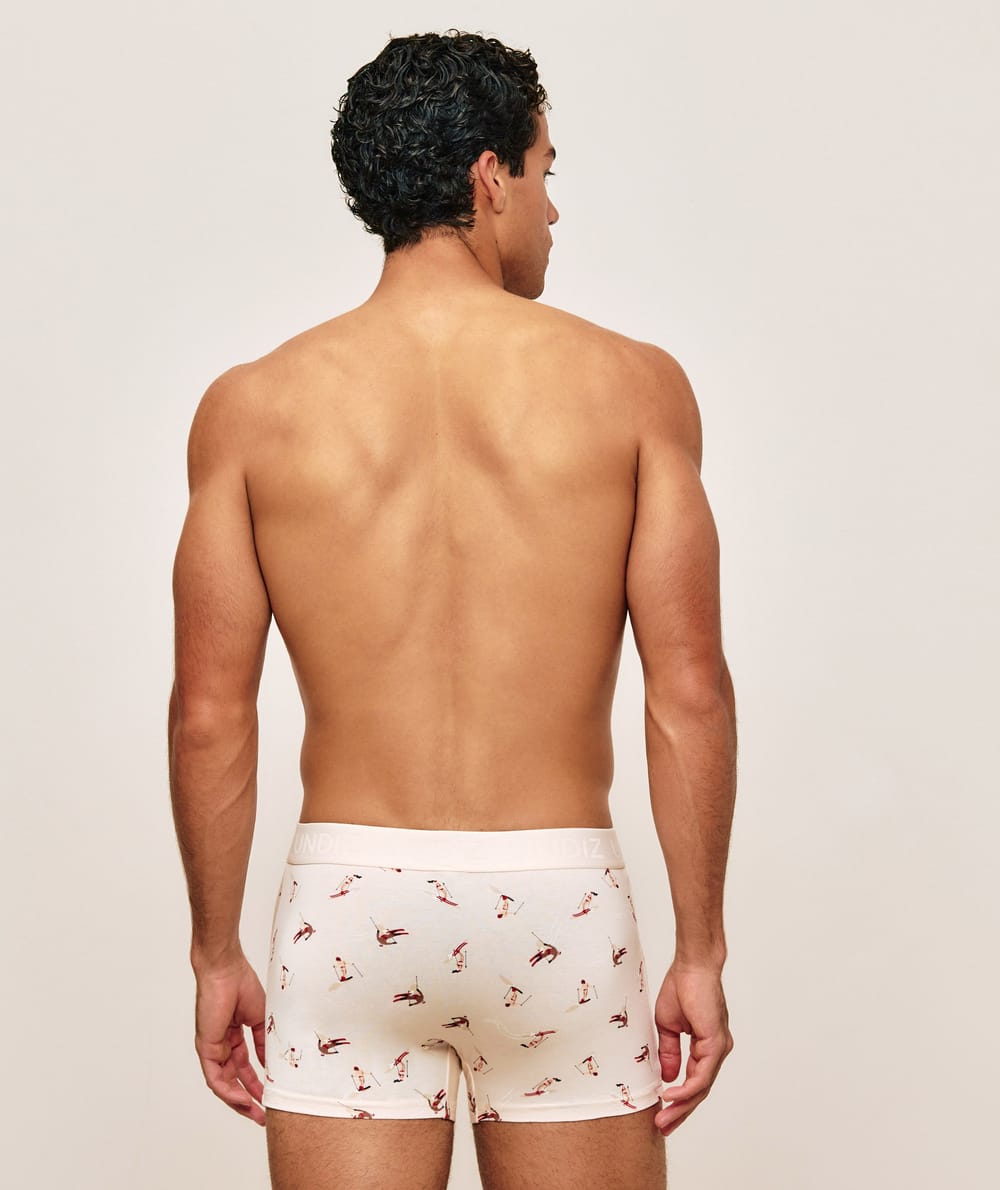 Boxer en coton imprim&eacute; skieurs;