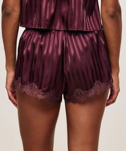 Satin and lace shorts;