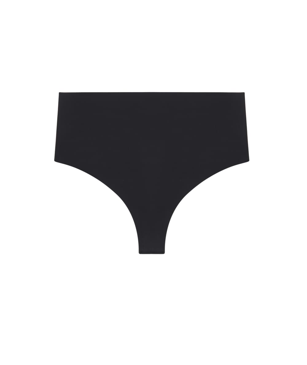 Microfiber high-waisted thong;