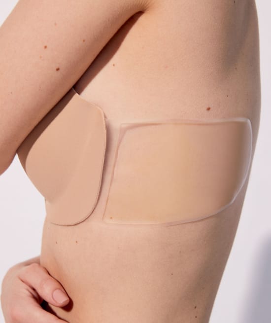 Strapless push-up bandeau bra;