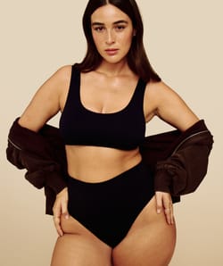 Culotte taille haute en microfibre;