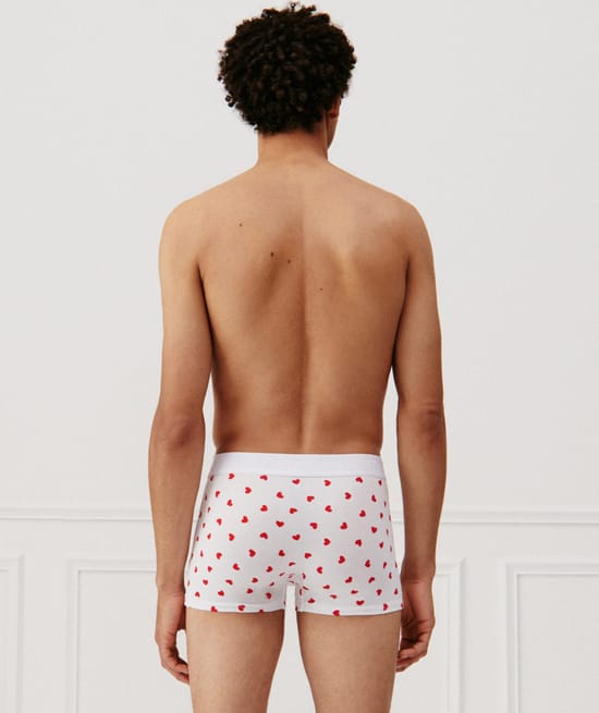 Heart-pattern boxer shorts;
