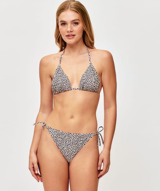 Bikini - Leopard print swimwear bottoms;