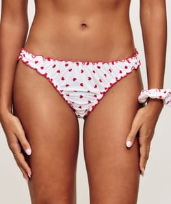 Heart pattern thong and scrunchie set;