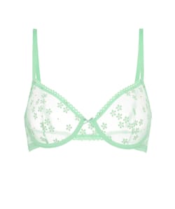 Soutien-gorge corbeille en tulle avec broderies;