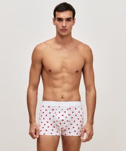 Heart-pattern boxer shorts;