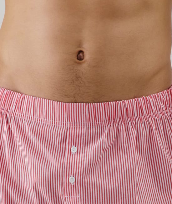 Striped boxer shorts;