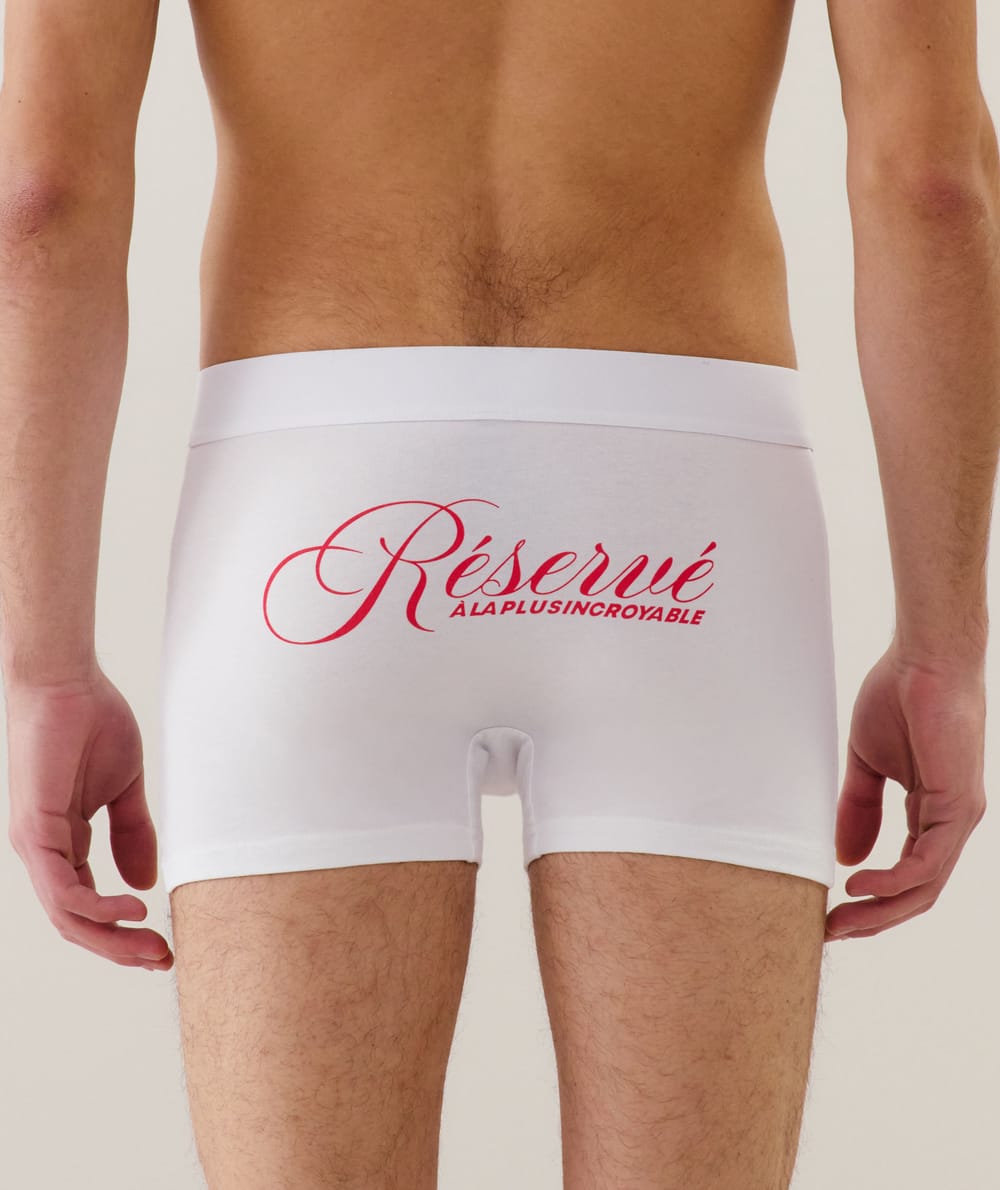 Katoenen boxer met boodschap;