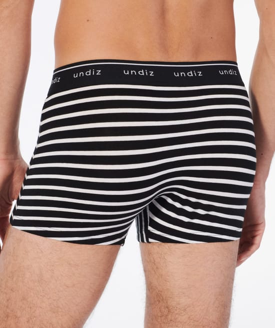 Striped cotton boxer shorts ;