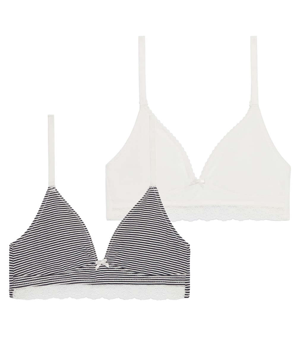 Set of 2 cotton triangle bras;