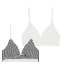 Set of 2 cotton triangle bras;