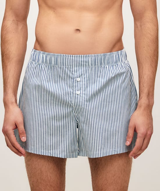 Gestreepte katoenen boxershort;