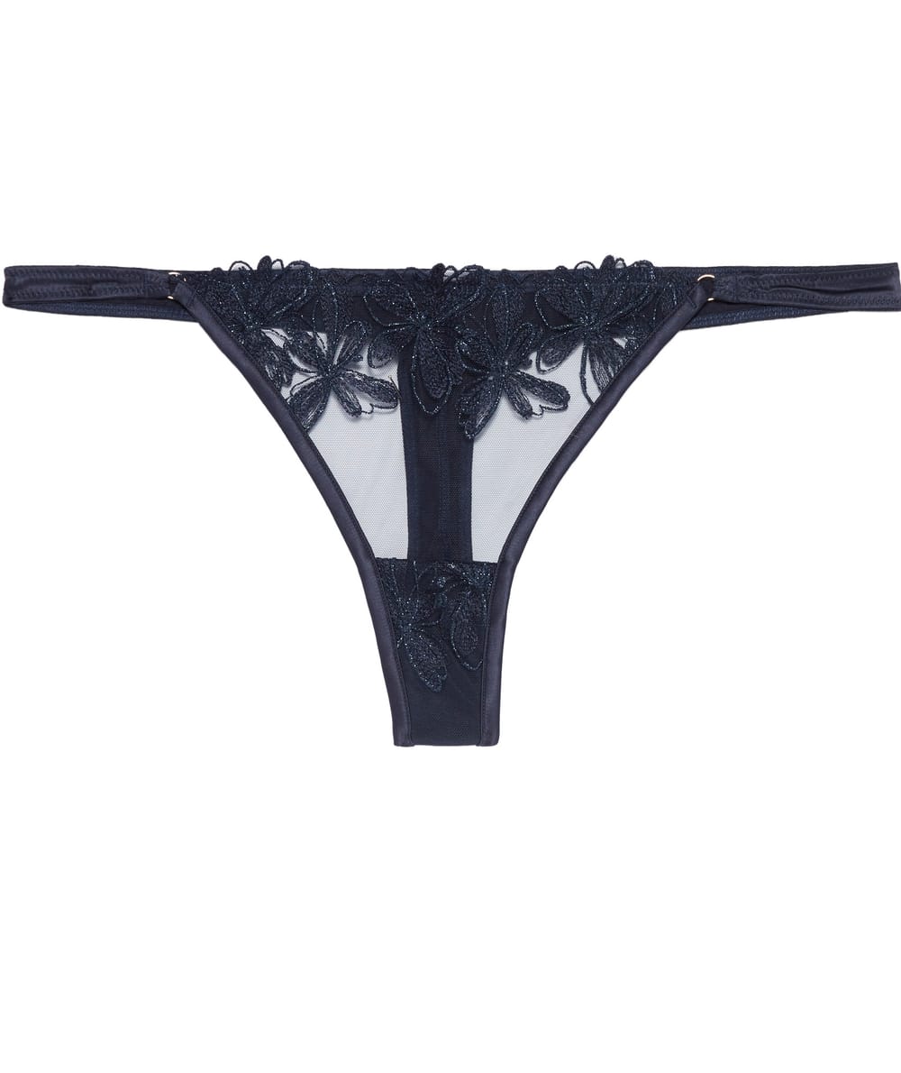 Embroidered thong;