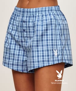 Cotton shorts with Playboy embroidery;