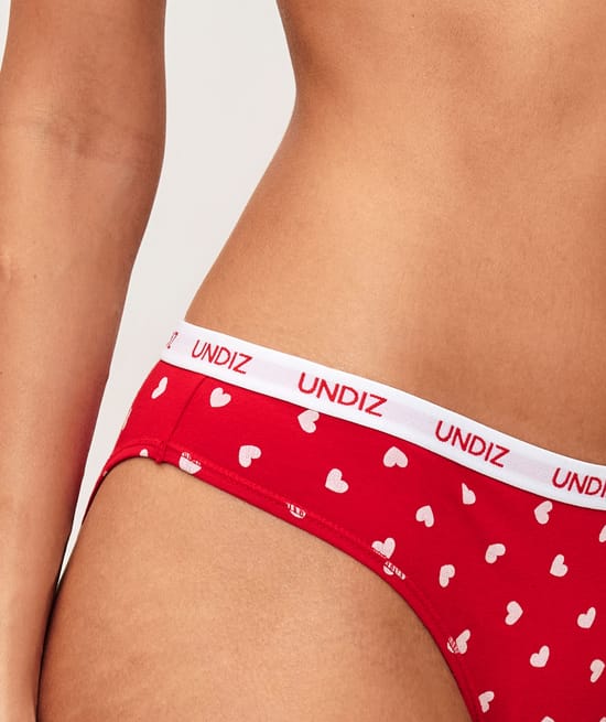 Culotte en coton &agrave; motif c&oelig;urs;