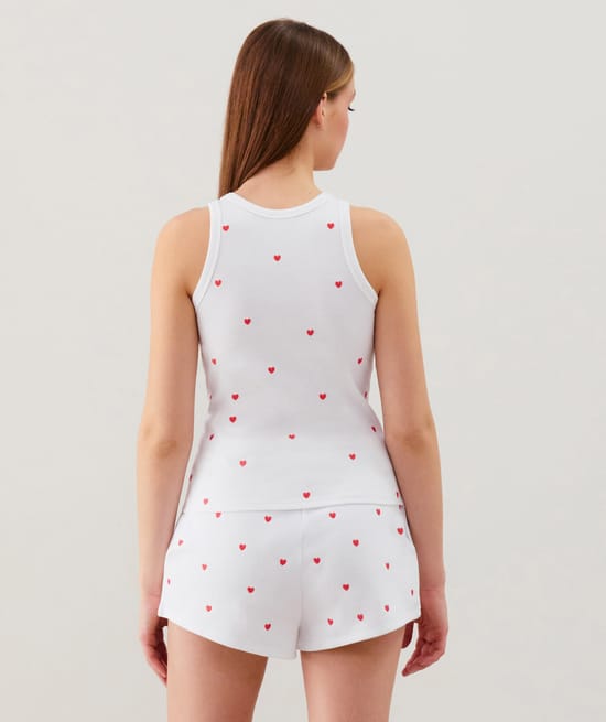Top en jersey avec broderies;