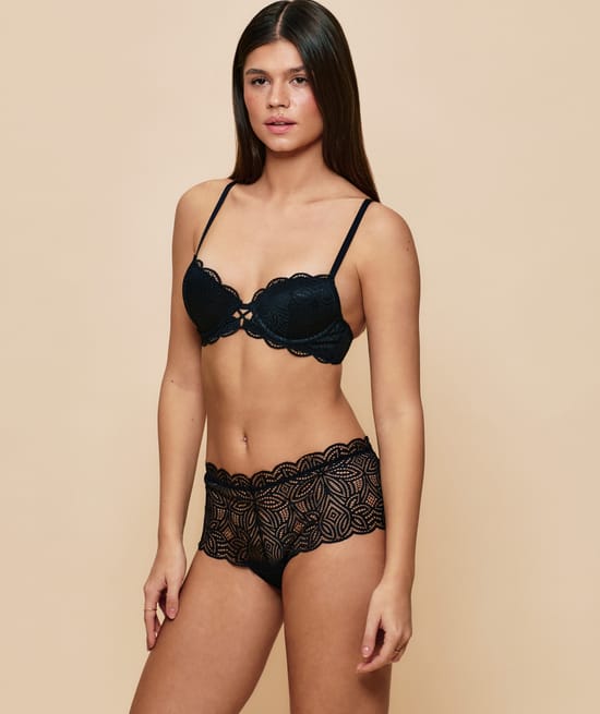Lace cheekies - black;