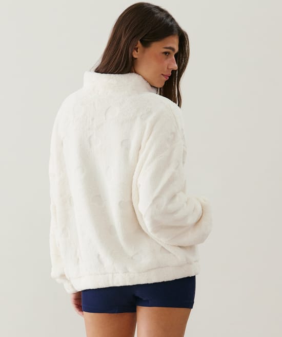 Veste polaire à motifs cœurs;