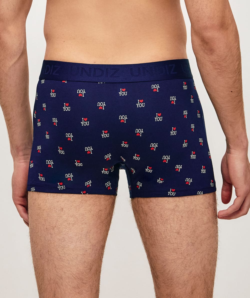 Boxer coton imprim&eacute; "I LOVE YOU;