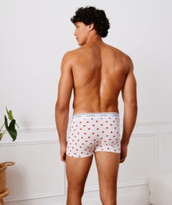 Boxer &agrave; motifs coeurs en coton;