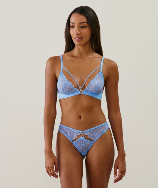 Lace triangle bra;