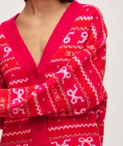 Cardigan de punto con motivos;