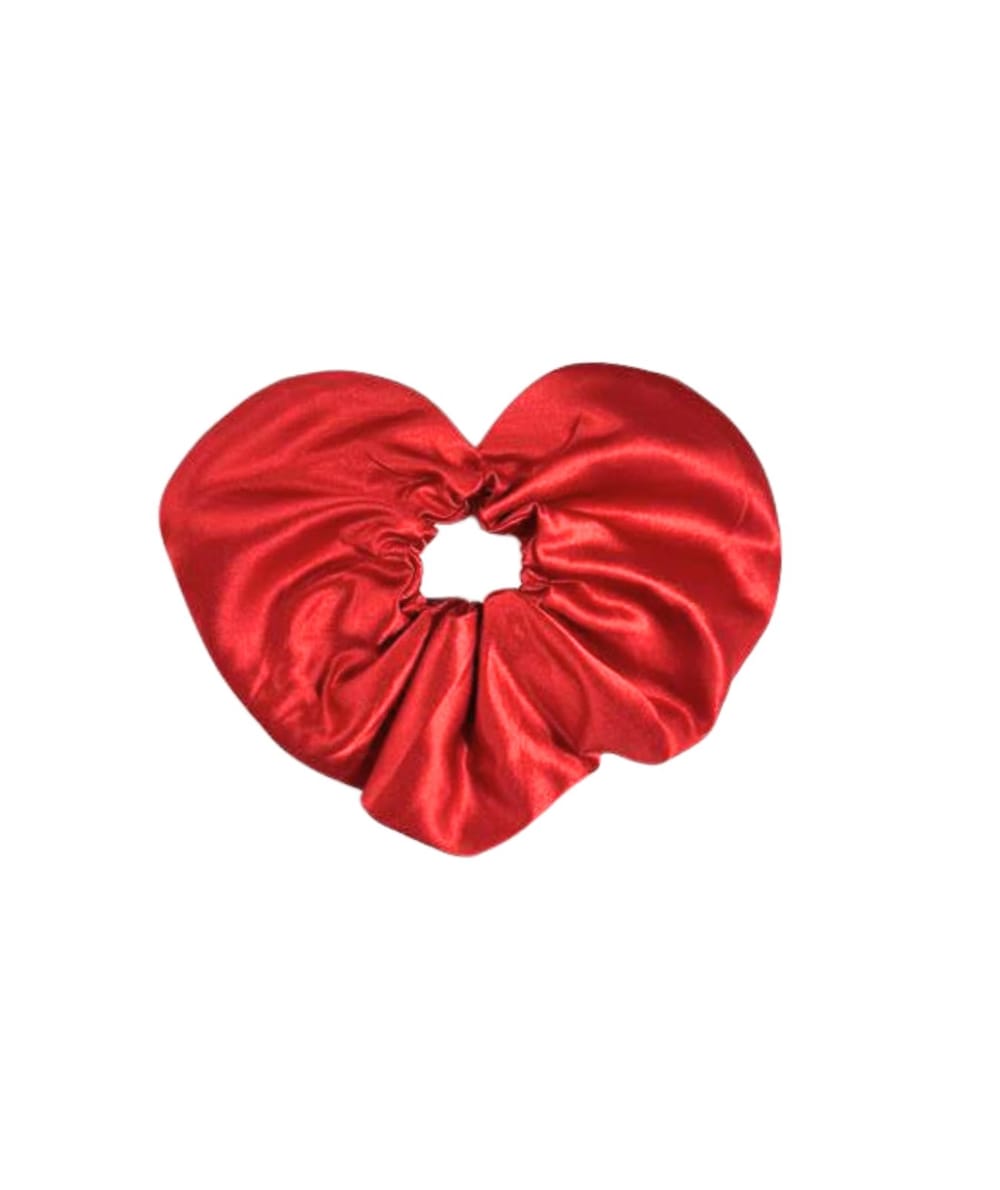 Satin heart scrunchie;